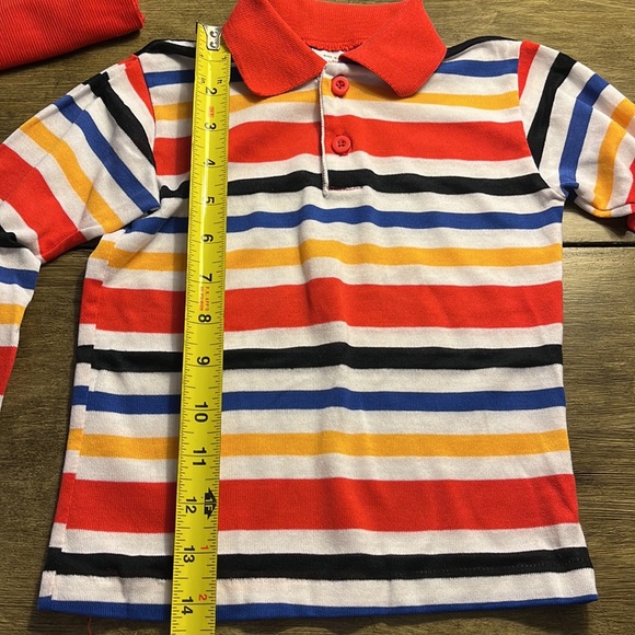 Vtg Healthtex Boy Sz 6 Multicolored Stripe Polo Shirt with Cords Set Made In USA - Picture 14 of 16